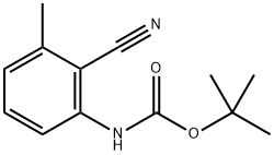(2-氰基-3-甲基苯基)氨基甲酸叔丁酯 结构式