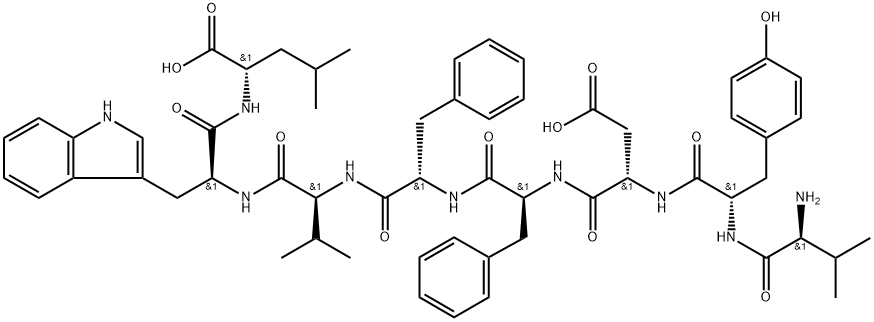 L-Leucine, L-valyl-L-tyrosyl-L-α-aspartyl-L-phenylalanyl-L-phenylalanyl-L-valyl-L-tryptophyl- 结构式