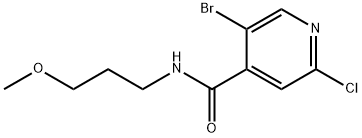 5-bromo-2-chloro-N-(3-methoxypropyl)isonicotinamide 结构式