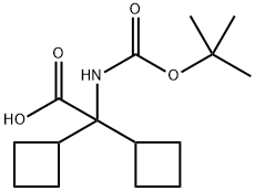 2-((叔丁氧基羰基)氨基)-2,2-二环丁基乙酸 结构式