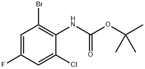 (2-溴-6-氯-4-氟苯基)氨基甲酸叔丁酯 结构式