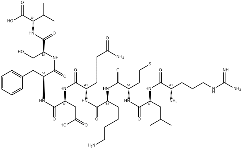 ARG-LEU-MET-LYS-GLN-ASP-PHE-SER-VAL 结构式
