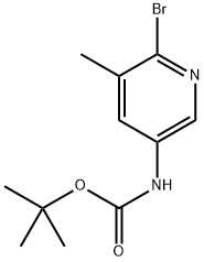 (6-溴-5-甲基吡啶-3-基)氨基甲酸叔丁酯 结构式