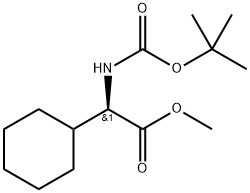 Cyclohexaneacetic acid, α-[[(1,1-dimethylethoxy)carbonyl]amino]-, methyl ester, (αR)- 结构式