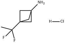 3-(1,1-二氟乙基)双环[1.1.1]戊烷-1-胺盐酸盐 结构式