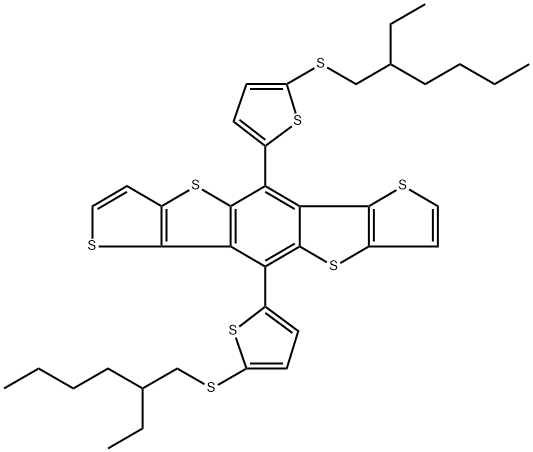 5,10-bis[5-[(2-ethylhexyl)thio]-2-thienyl]dithieno[2,3-d:2',3'-d']benzo[1,2-b:4,5-b']dithiophene 结构式