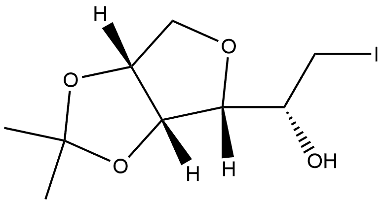 D-Glucitol, 3,6-anhydro-1-deoxy-1-iodo-4,5-O-(1-methylethylidene)- 结构式