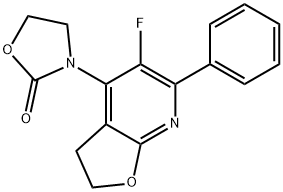 3-(5-fluoro-6-phenyl-2,3-dihydrofuro[2,3-b]pyridin-4-yl)oxazolidin-2-one 结构式