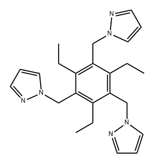 1,3,5-TRIS[(1H-PYRAZOL-1-YL)METHYL]-2,4,6-TRIETHYLBENZENE 结构式