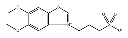 3-(5,6-dimethoxy-1,3-benzothiazol-3-yl-3-ium)propane-1-sulfonate 结构式