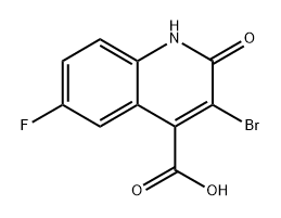 3-溴-6-氟-2-氧代-1,2-二氢喹啉-4-羧酸 结构式
