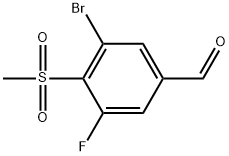 3-Bromo-5-fluoro-4-(methylsulfonyl)benzaldehyde 结构式