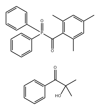 2-羟基-2-甲基-1-苯基-1-丙酮和 2,4,6-三甲基苯甲酰二苯基氧化膦混合物 结构式