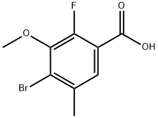 4-Bromo-2-fluoro-3-methoxy-5-methylbenzoic acid 结构式