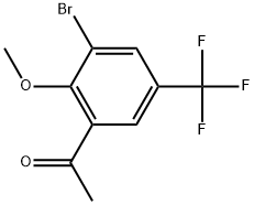 1-[3-Bromo-2-methoxy-5-(trifluoromethyl)phenyl]ethanone 结构式