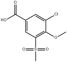 3-Chloro-4-methoxy-5-(methylsulfonyl)benzoic acid 结构式