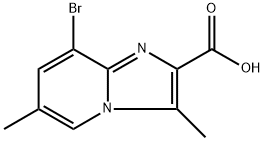 8-bromo-3,6-dimethylimidazo[1,2-a]pyridine-2-carboxylic acid 结构式