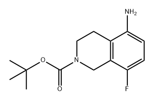 5-氨基-8-氟-3,4-二氢异喹啉-2(1H)-羧酸叔丁酯 结构式