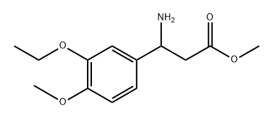 3-氨基-3-(3-乙氧基-4-甲氧基苯基)丙酸甲酯 结构式