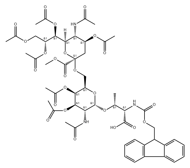 FMOC-THR(ME,AC4NEU5ACΑ2-6AC2GALNACΑ)-OH 结构式