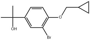 3-Bromo-4-(cyclopropylmethoxy)-α,α-dimethylbenzenemethanol 结构式