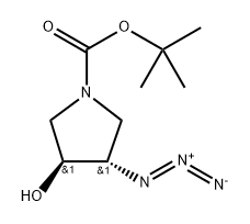 (3R,4R)-3-叠氮基-4-羟基吡咯烷-1-羧酸叔丁酯 结构式