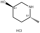 (3R,6R)-6-甲基哌啶-3-醇盐酸 结构式