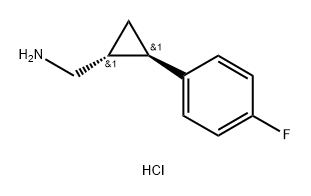 rac-[(1R,2R)-2-(4-fluorophenyl)cyclopropyl]methanamine hydrochloride, trans 结构式