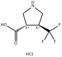 rac-(3R,4R)-4-(trifluoromethyl)pyrrolidine-3-carboxylic acid hydrochloride, trans 结构式