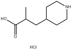 2-methyl-3-(piperidin-4-yl)propanoic acid hydrochloride 结构式