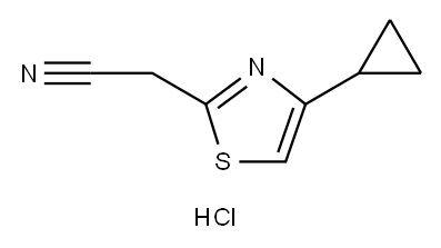 2-(4-cyclopropyl-1,3-thiazol-2-yl)acetonitrile hydrochloride 结构式