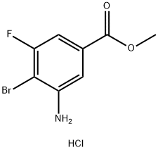 3-氨基-4-溴-5-氟苯甲酸甲酯盐酸盐 结构式