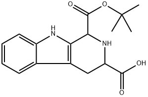 1-(叔丁氧羰基)-2,3,4,9-四氢-1H-吡啶并[3,4-B]吲哚-3-羧酸 结构式