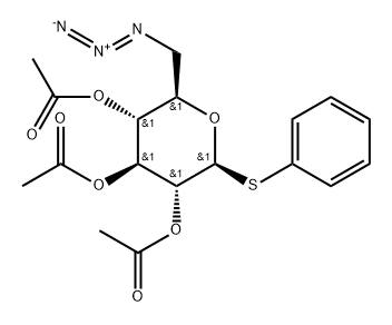 苯基 6-叠氮基-6-脱氧-1-硫代-BETA-D-吡喃葡萄糖苷 2,3,4-三乙酸酯 结构式