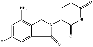 3-(4-氨基-6-氟-1-氧代异吲哚啉-2-基)哌啶-2,6-二酮 结构式