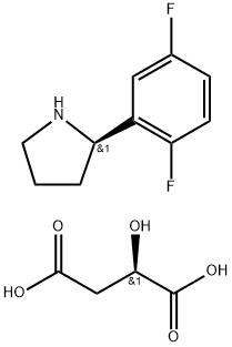 (R)-2-(2,5-二氟苯基)吡咯烷(R)-2- 羟基丁二酸 结构式