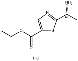 (R)-Ethyl 2-(1-aminoethyl)thiazole-5-carboxylate hydrochloride 结构式