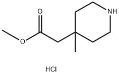 4-Piperidineacetic acid, 4-methyl-, methyl ester, hydrochloride (1:1) 结构式