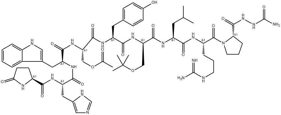 (Ser(Ac)4,D-Ser(tBu)6,Azagly10)-LHRH 结构式