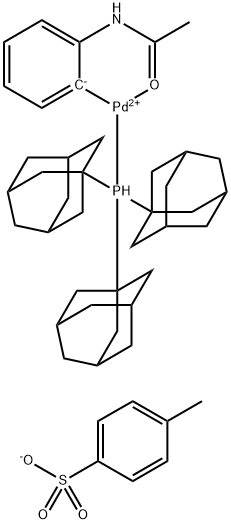 {2-(乙酰基-K0)氨基)苯基-KC][三(1-金刚烷基)磷化氢钯} (P-甲苯磺酸盐) 结构式