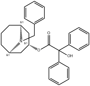 Benzilic acid (1β,5β)-9-benzyl-9-azabicyclo[3.3.1]nonan-3β-yl ester 结构式