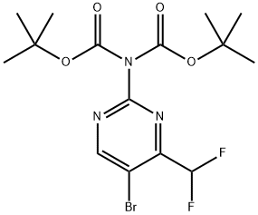 二叔丁基(5-溴-4-(二氟甲基)嘧啶-2-基)亚氨基二碳酸酯 结构式