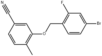 3-[(4-Bromo-2-fluorophenyl)methoxy]-4-methylbenzonitrile 结构式