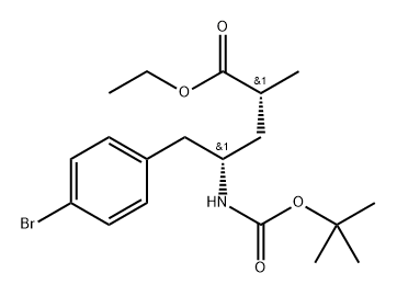 Benzenepentanoic acid, 4-bromo-γ-[[(1,1-dimethylethoxy)carbonyl]amino]-α-methyl-, ethyl ester, (αR,γS)- 结构式
