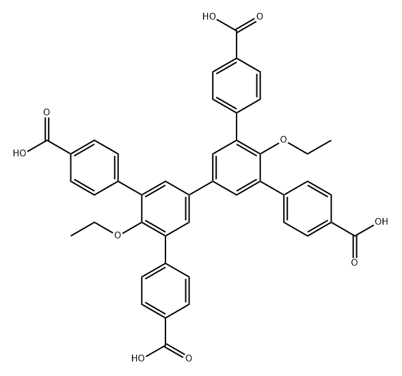 5',5''-BIS(4-CARBOXYPHENYL)-4'',6'-DIETHOXY-[1,1':3',1'':3'',1'''-QUATERPHENYL]-4,4'''-DICARBOXYLIC 结构式