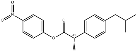 (S)-4-硝基苯基2-(4-异丁基苯基)丙酸酯 结构式