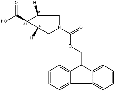 (1R,5S,6R)-3-(((9H-芴-9-基)甲氧基)羰基)-3-氮杂双环[3.1.0]己烷-6-羧酸 结构式