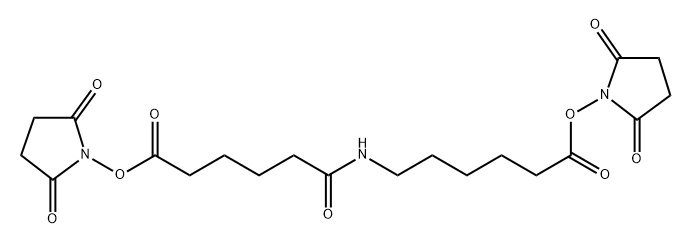 2,5-二氧代吡咯烷-1-基6-((6-((2,5-二氧代吡咯烷-1-基)氧基)-6-氧代己基)氨基)-6-氧代己酸酯 结构式