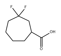 3,3-二氟环庚烷-1-羧酸 结构式