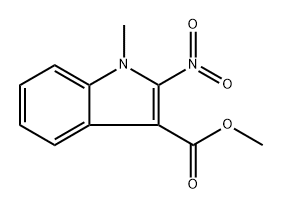2-硝基-1-甲基-1H-吲哚-3-羧酸甲酯 结构式